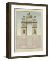 Manuscript and Graphic Description of the Arc De Triomphe, Paris-Jules-Denis Thierry-Framed Giclee Print