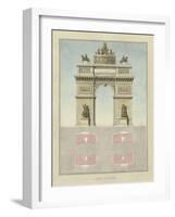 Manuscript and Graphic Description of the Arc De Triomphe, Paris-Jules-Denis Thierry-Framed Giclee Print