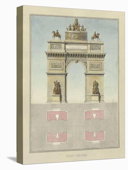 Manuscript and Graphic Description of the Arc De Triomphe, Paris-Jules-Denis Thierry-Stretched Canvas