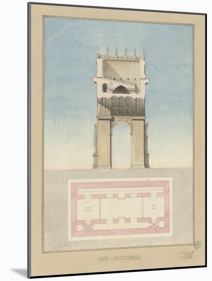 Manuscript and Graphic Description of the Arc De Triomphe, Paris-Jules-Denis Thierry-Mounted Giclee Print