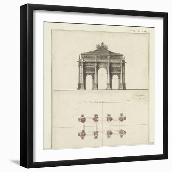 Manuscript and Graphic Description of the Arc De Triomphe-Jules-Denis Thierry-Framed Giclee Print