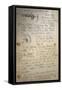 Manuscript by Giovanni Schiaparelli (1835-1910) with Notes on Mars Studies Carried Out Between 1888-null-Framed Stretched Canvas