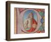 Manuscript Illumination with Salvator Mundi in an Initial P, from a Choir Book-Italian School-Framed Giclee Print