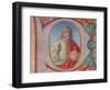 Manuscript Illumination with Salvator Mundi in an Initial P, from a Choir Book-Italian School-Framed Giclee Print