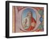 Manuscript Illumination with Salvator Mundi in an Initial P, from a Choir Book-Italian School-Framed Giclee Print