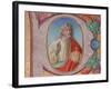 Manuscript Illumination with Salvator Mundi in an Initial P, from a Choir Book-Italian School-Framed Giclee Print