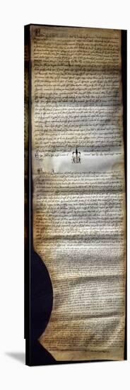 Manuscript in Library of Monastery of St Scholastica, Subiaco, Italy-null-Stretched Canvas