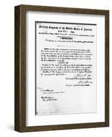 Manuscript of Fifteenth Amendment to the Constitution-null-Framed Giclee Print