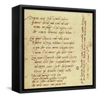 Manuscript of Poem by Michelangelo Buonarroti-null-Framed Stretched Canvas