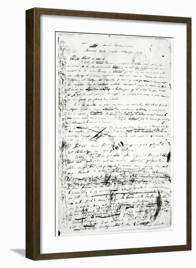 Manuscript on the Advances Made in Pure Analysis, C.1830-Evariste Galois-Framed Giclee Print