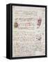 Manuscript Page from Codici Rari III 35.2-Leonardo da Vinci-Framed Stretched Canvas