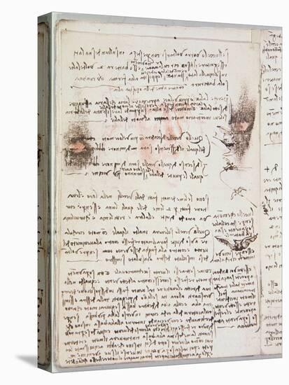 Manuscript Page from Codici Rari III 35.2-Leonardo da Vinci-Stretched Canvas