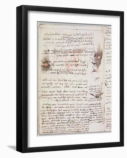 Manuscript Page from Codici Rari III 35.2-Leonardo da Vinci-Framed Giclee Print