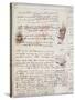 Manuscript Page from Codici Rari III 35.2-Leonardo da Vinci-Stretched Canvas