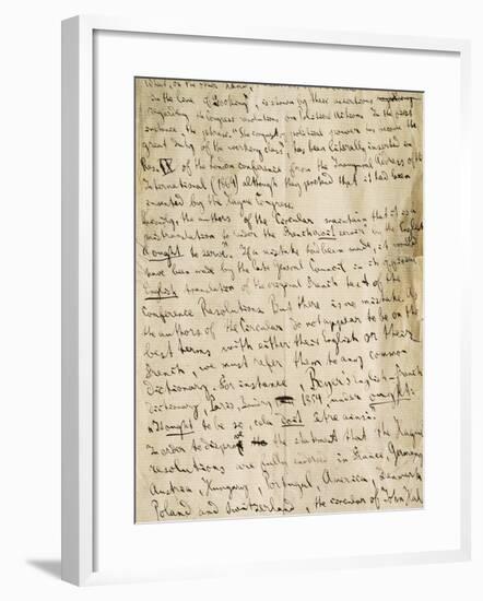 Manuscript Page of Article by Karl Marx-null-Framed Giclee Print
