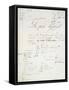 Manuscript Page of 'Le Pere Goriot'-Honore de Balzac-Framed Stretched Canvas