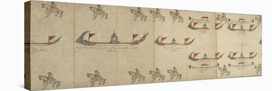 Manuscript Showing the Arrangement for a Procession of Royal Barges During the Reign of King Narai-null-Stretched Canvas