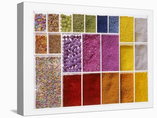 Many Assorted Cake Decorations, Sugar Pearls and Sprinkles-null-Stretched Canvas