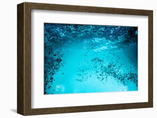 Many Bubbles in Water Close Up, Abstract Water Wave with Bubbles-Andrey Armyagov-Framed Photographic Print