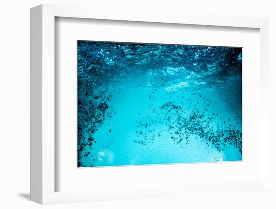 Many Bubbles in Water Close Up, Abstract Water Wave with Bubbles-Andrey Armyagov-Framed Photographic Print