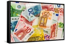 Many Different Euro Bills-ginasanders-Framed Stretched Canvas