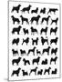 Many Dog Breeds in Silhouettes-photosoup-Mounted Art Print