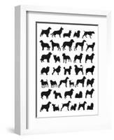 Many Dog Breeds in Silhouettes-photosoup-Framed Art Print