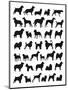 Many Dog Breeds in Silhouettes-photosoup-Mounted Art Print