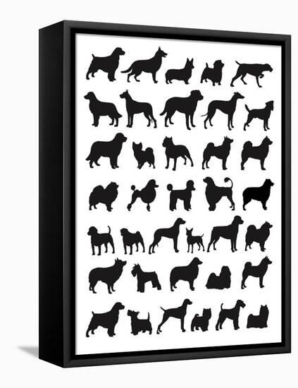 Many Dog Breeds in Silhouettes-photosoup-Framed Stretched Canvas