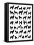 Many Dog Breeds in Silhouettes-photosoup-Framed Stretched Canvas