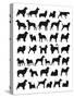 Many Dog Breeds in Silhouettes-photosoup-Stretched Canvas