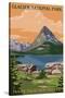 Many Glacier Hotel - Glacier National Park, Montana-Lantern Press-Stretched Canvas