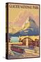 Many Glacier Hotel, Glacier National Park, Montana-Lantern Press-Stretched Canvas