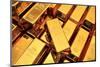 Many Gold Bars or Ingots-null-Mounted Art Print