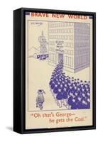 Many Office Workers and One Coal Miner in a Brave New World Cartoon from the Recorder-null-Framed Stretched Canvas