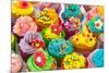 Many Sweet Birthday Cupcakes With Flowers And Butter Cream-Ivonnewierink-Mounted Art Print