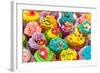 Many Sweet Birthday Cupcakes With Flowers And Butter Cream-Ivonnewierink-Framed Art Print