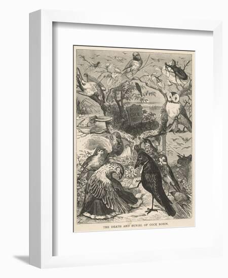 Many Varieties of Birds Gather for the Funeral of Cock Robin-null-Framed Art Print