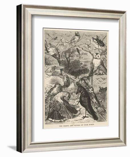 Many Varieties of Birds Gather for the Funeral of Cock Robin-null-Framed Art Print