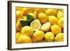 Many Whole Lemons with One Halved (Full Frame)-Foodcollection-Framed Photographic Print