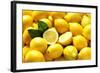 Many Whole Lemons with One Halved (Full Frame)-Foodcollection-Framed Photographic Print