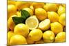 Many Whole Lemons with One Halved (Full Frame)-Foodcollection-Mounted Photographic Print