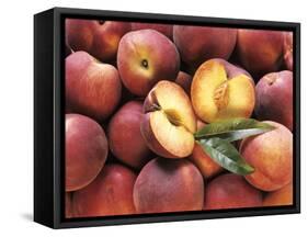 Many Whole Peaches with One Halved-null-Framed Stretched Canvas