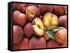 Many Whole Peaches with One Halved-null-Framed Stretched Canvas