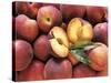 Many Whole Peaches with One Halved-null-Stretched Canvas