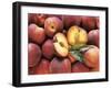 Many Whole Peaches with One Halved-null-Framed Photographic Print
