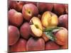 Many Whole Peaches with One Halved-null-Mounted Photographic Print