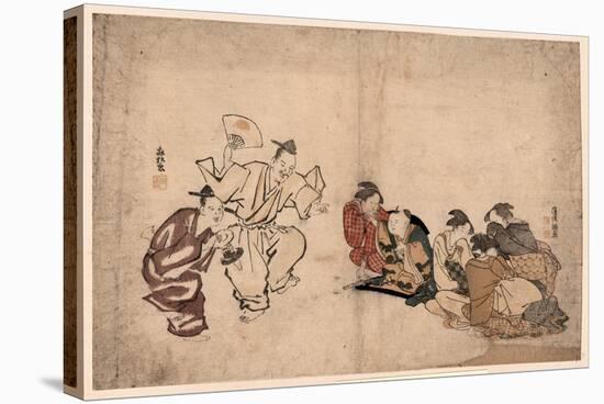 Manzai O Miru Josei[Fujo?] to Kodomo-null-Stretched Canvas