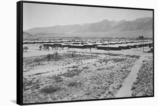 Manzanar from Guard Tower, Summer Heat-Ansel Adams-Framed Stretched Canvas