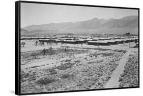 Manzanar from Guard Tower, Summer Heat-Ansel Adams-Framed Stretched Canvas